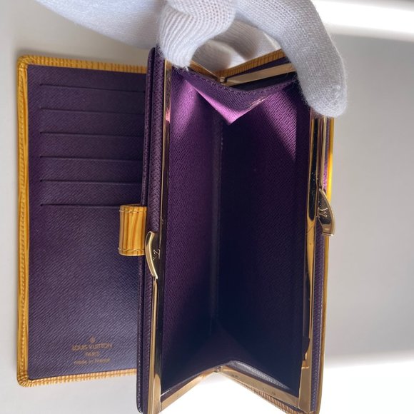 ** Vintage ** Louis Vuttion Epi French Purse Leather Wallet Yellow - Picture 14 of 16